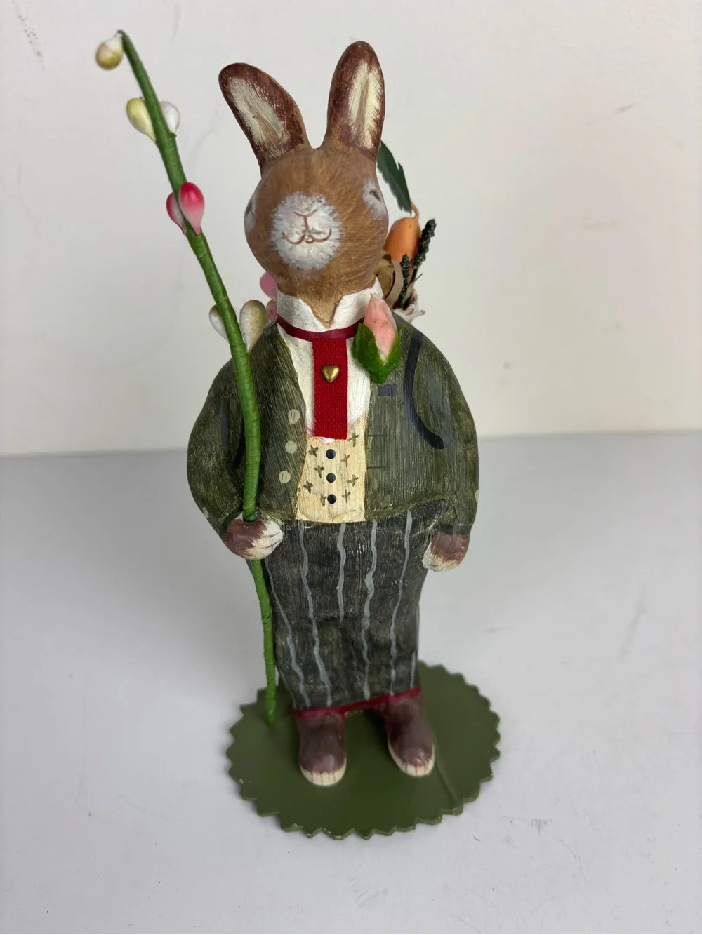 Hallmark Heirloom Bunny by Crista Couch-Dapper Rabbit w basket-8”